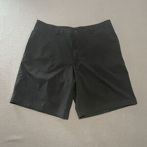 Champion Mens Golf‎ Shorts 38 Black Pockets Zip Button Flat Front 100% Polyester